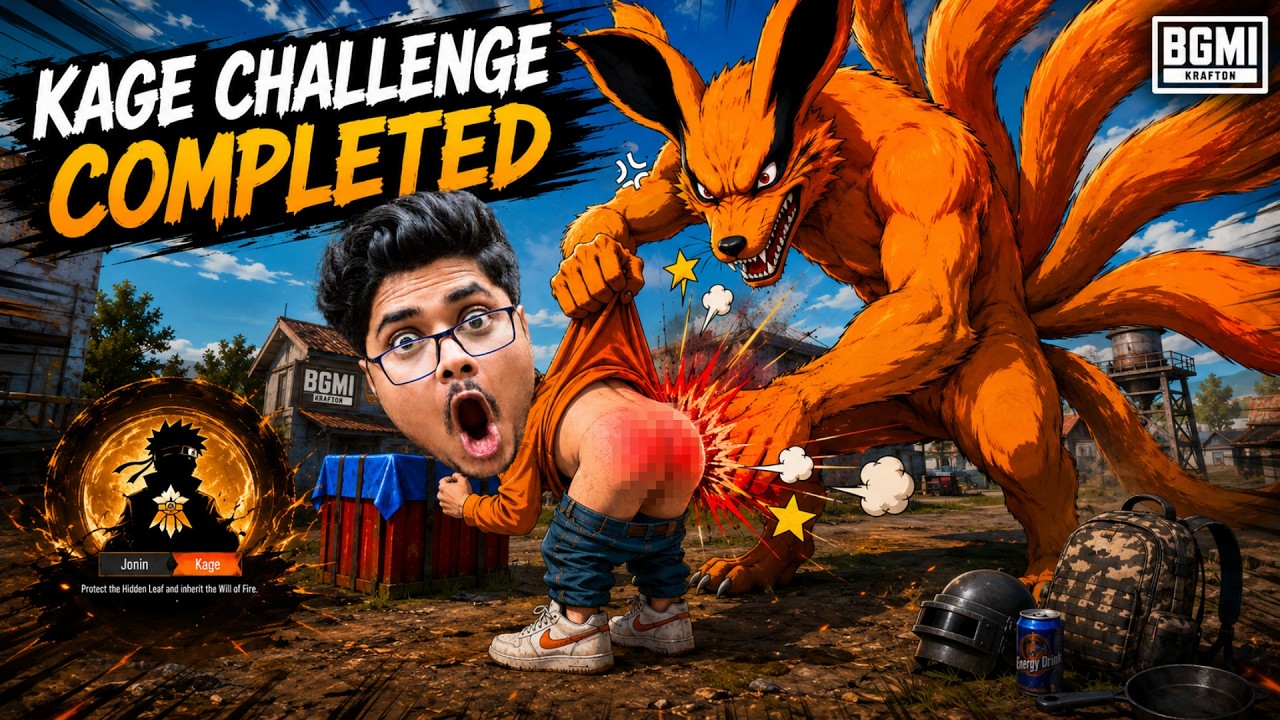 WE COMPLETED HARDEST CHALLENGE IN BGMI 🔥 NINE TAILS KAGE MISSION​