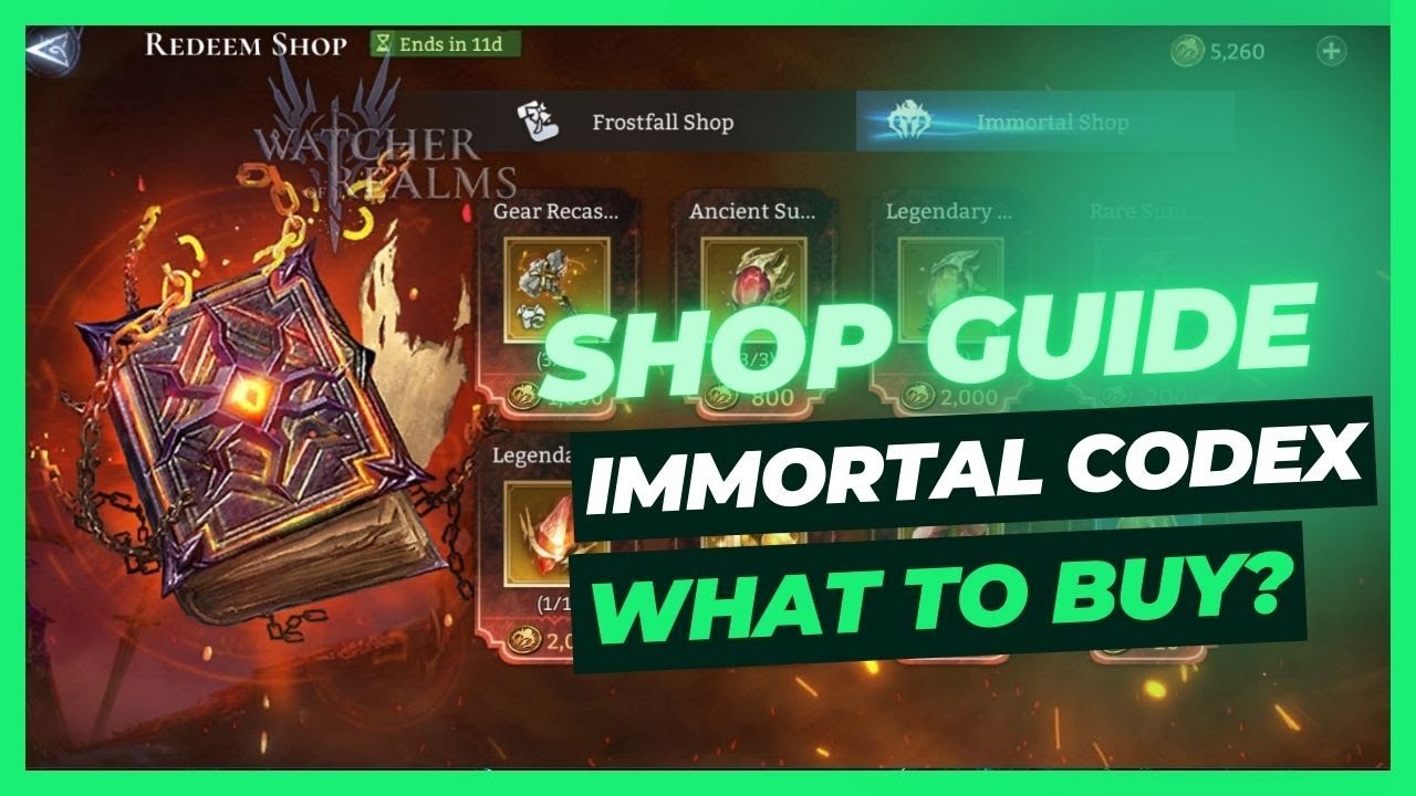 Codex Shop Guide: Best itens to buy! #watcherofrealms