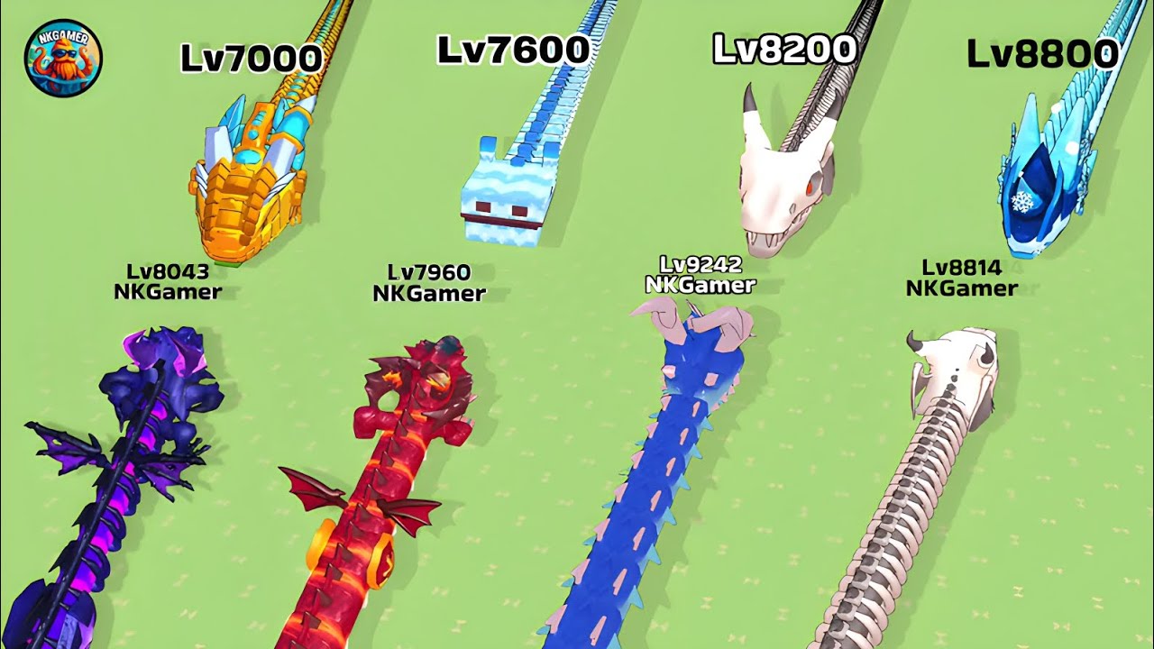 Snake Clash 🐍 Rare Boss Fight! Lv7000 to Lv8800 Epic Max Level Battles 🔥 #355