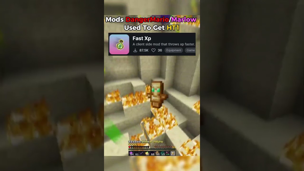 Mods Marlow Used To Get HT1  #dangermario #minecraft #mods #pvp #mctiers