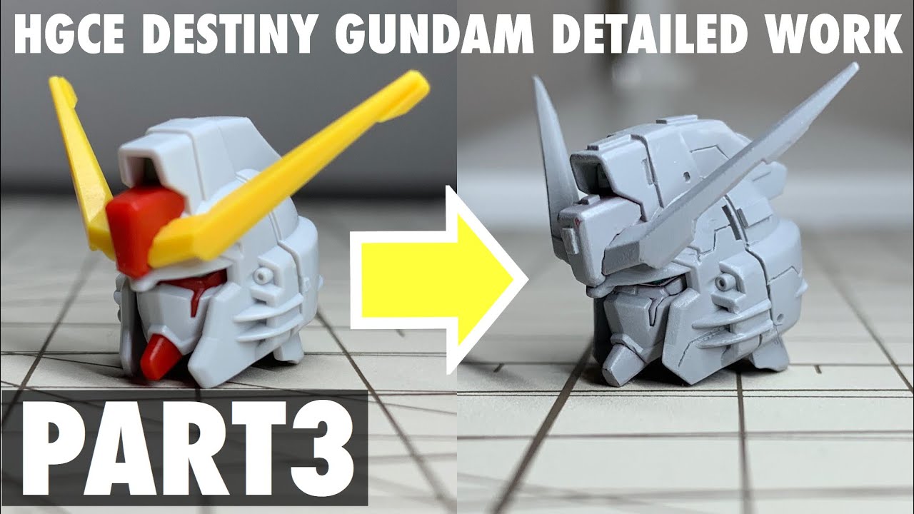 HGCE DESTINY GUNDAM PART3 (HGCE デスティニーガンダム フリーハンド ディテールアップ製作動画:頭部)