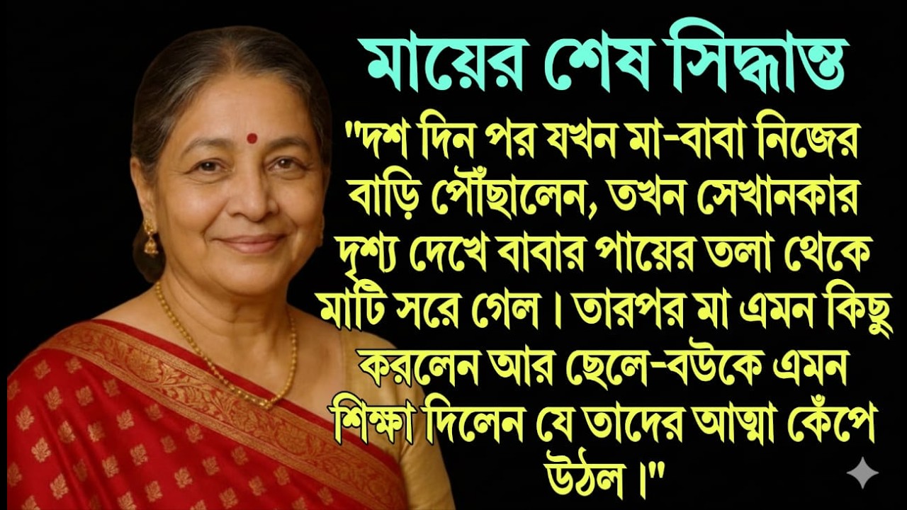 মায়ের শেষ সিদ্ধান্ত: ১০ দিন পর বাড়ি ফিরে দৃশ্য দেখে বাবা হতভম্ব! মা ছেলে-বউকে দিলেন চরম শিক্ষা।