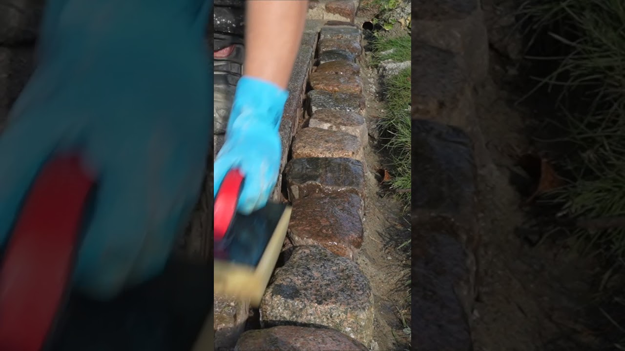 M&auml;hkante mit Naturstein #handwerker  #woodworking #diyprojects #deutsch #garden #home #diyprojects