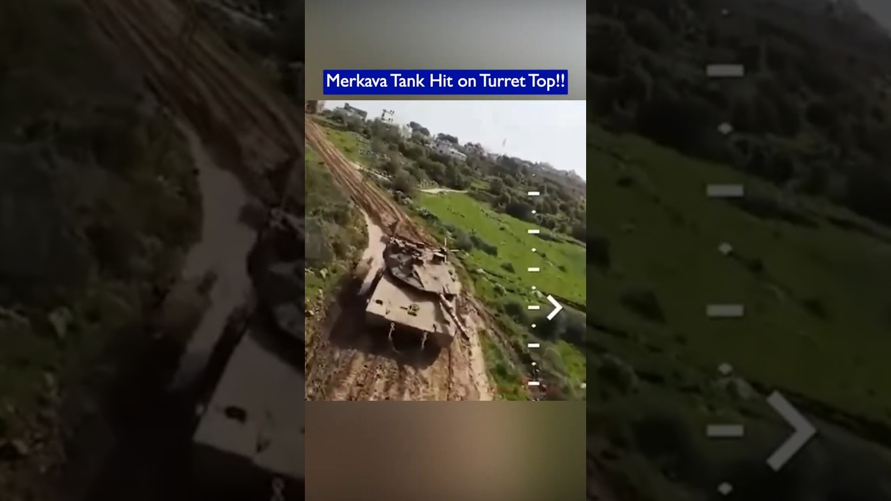 Israeli Merkava Mk. IV Tank Hit by FPV Drone on Turret Top!!