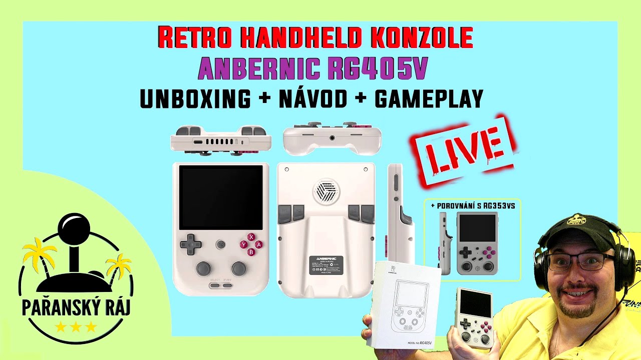 Retro handheld konzole Anbernic RG405V | Unboxing + Návod + Gameplay + Vs. RG353VS | CZ 4K60 AV1
