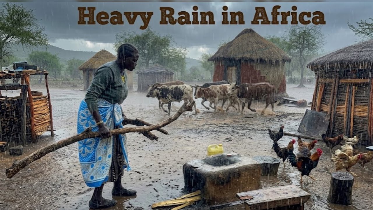 Heavy Rain 🌧️is Approaching/Cooking Kenyan🇰🇪  Food in Our African Traditional Homestead