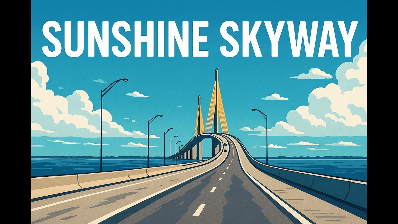 Driving Across the Sunshine Skyway Bridge 🌉 | Scenic Florida Drive (No Talking)