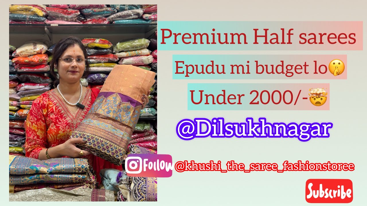 Mi budget friendly half sarees|Dilsuknagar|Khushi the saree fashion store 