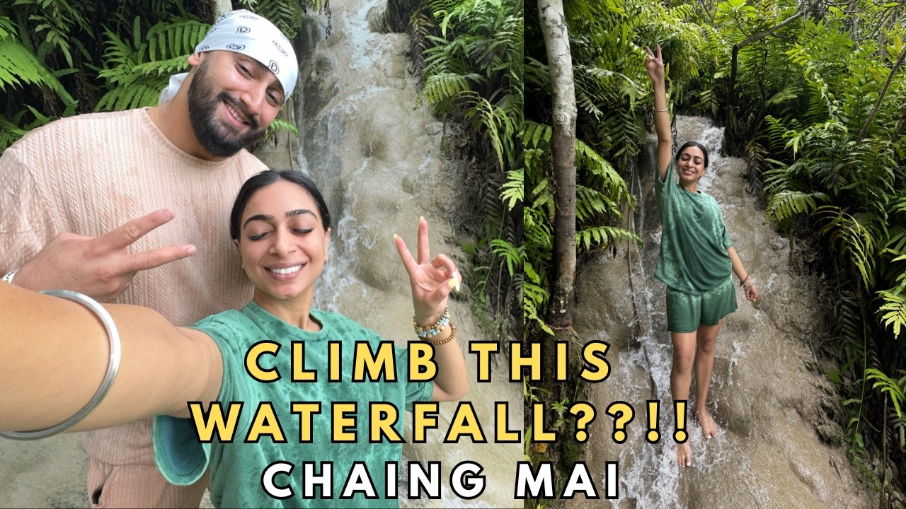 WE CLIMB A WATERFALL IN CHIANG MAI + EXPLORE FAMOUS CAFE'S & HIDDEN GEMS | THAILAND VLOG