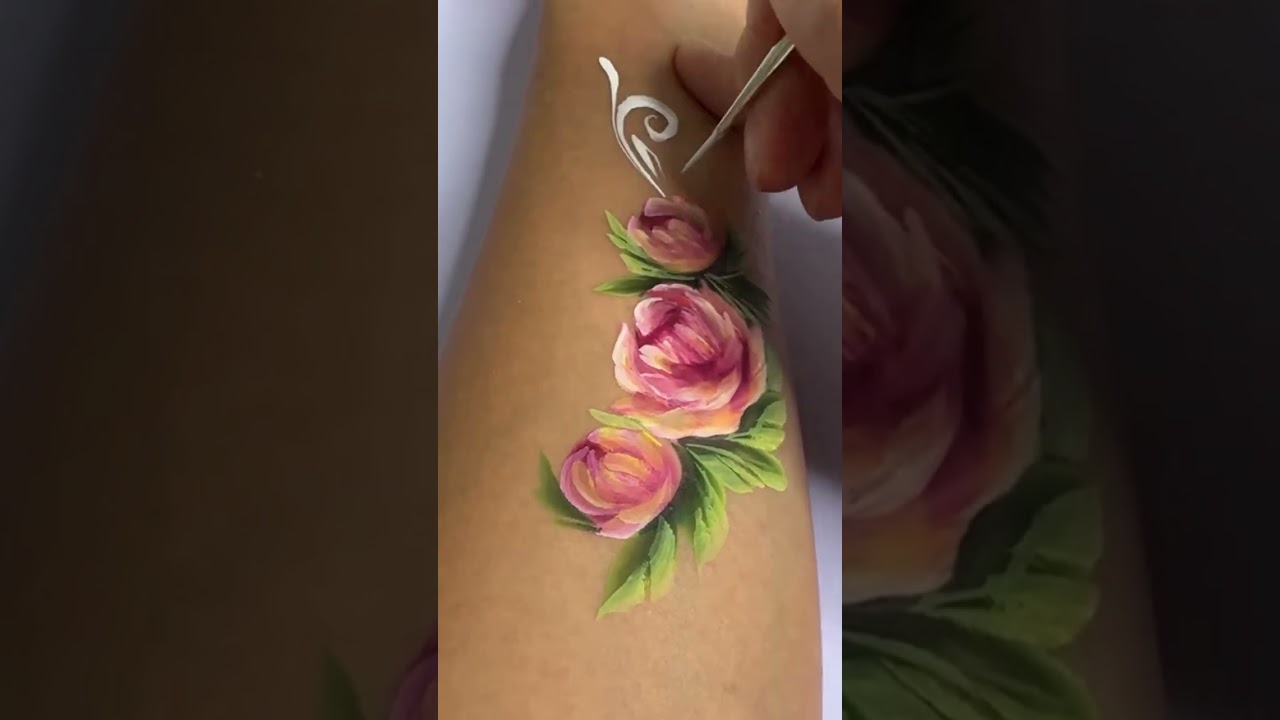 Beautiful Flower Tutorial using Kraze FX Face Paint Palette 🌸🎨 #facepaintcom #krazefx