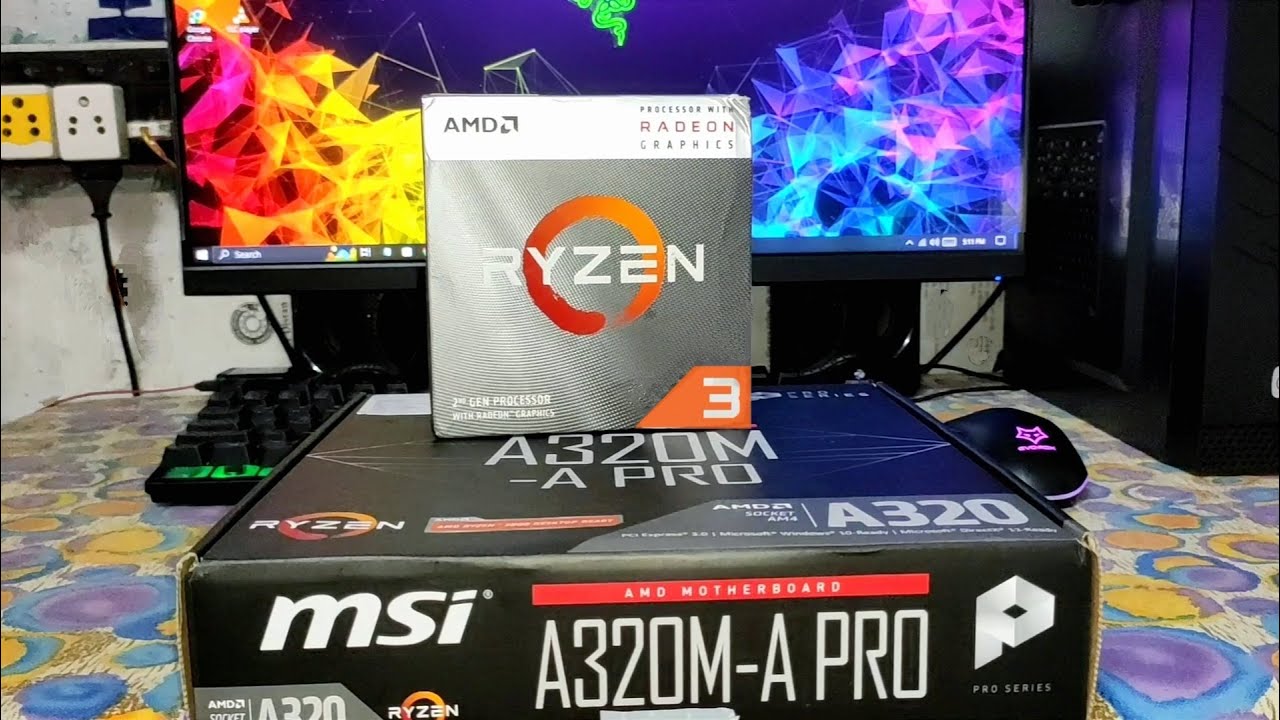 AMD ryzen 3  3200G processor(APU) & MSI A320M-A pro motherboard unboxing