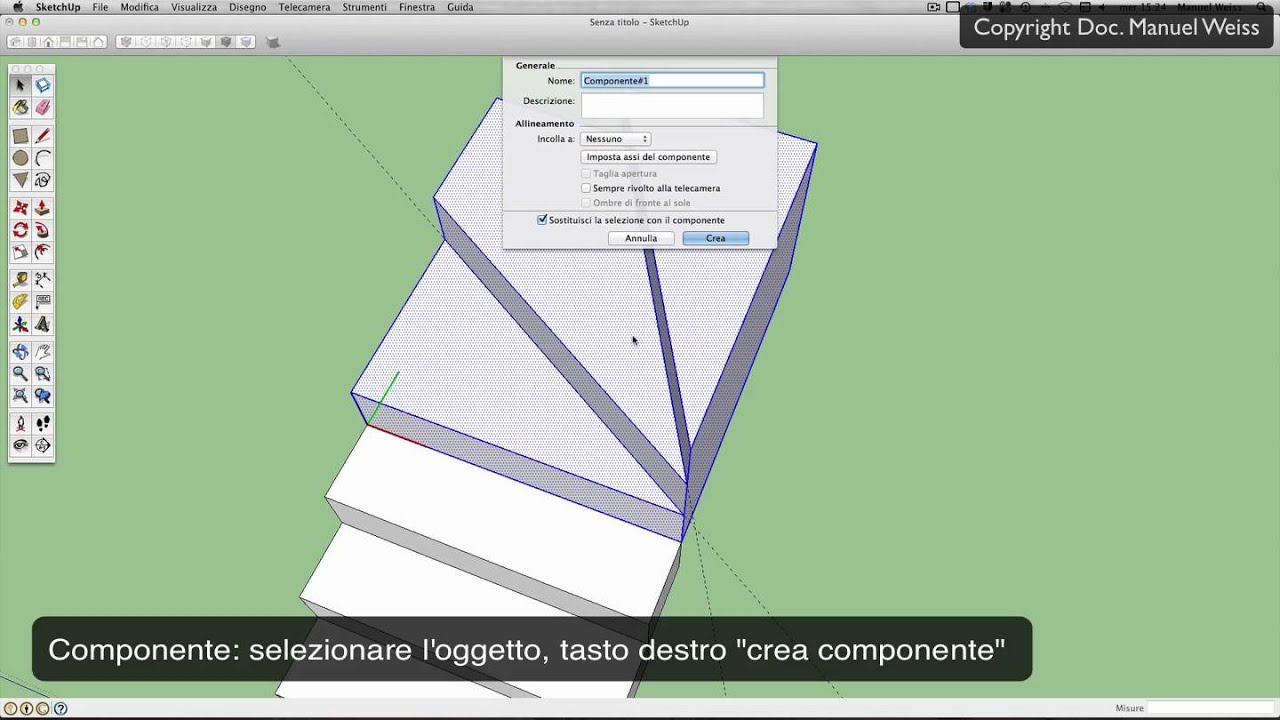 Tutorial SketchUp - esercizio 12 scala