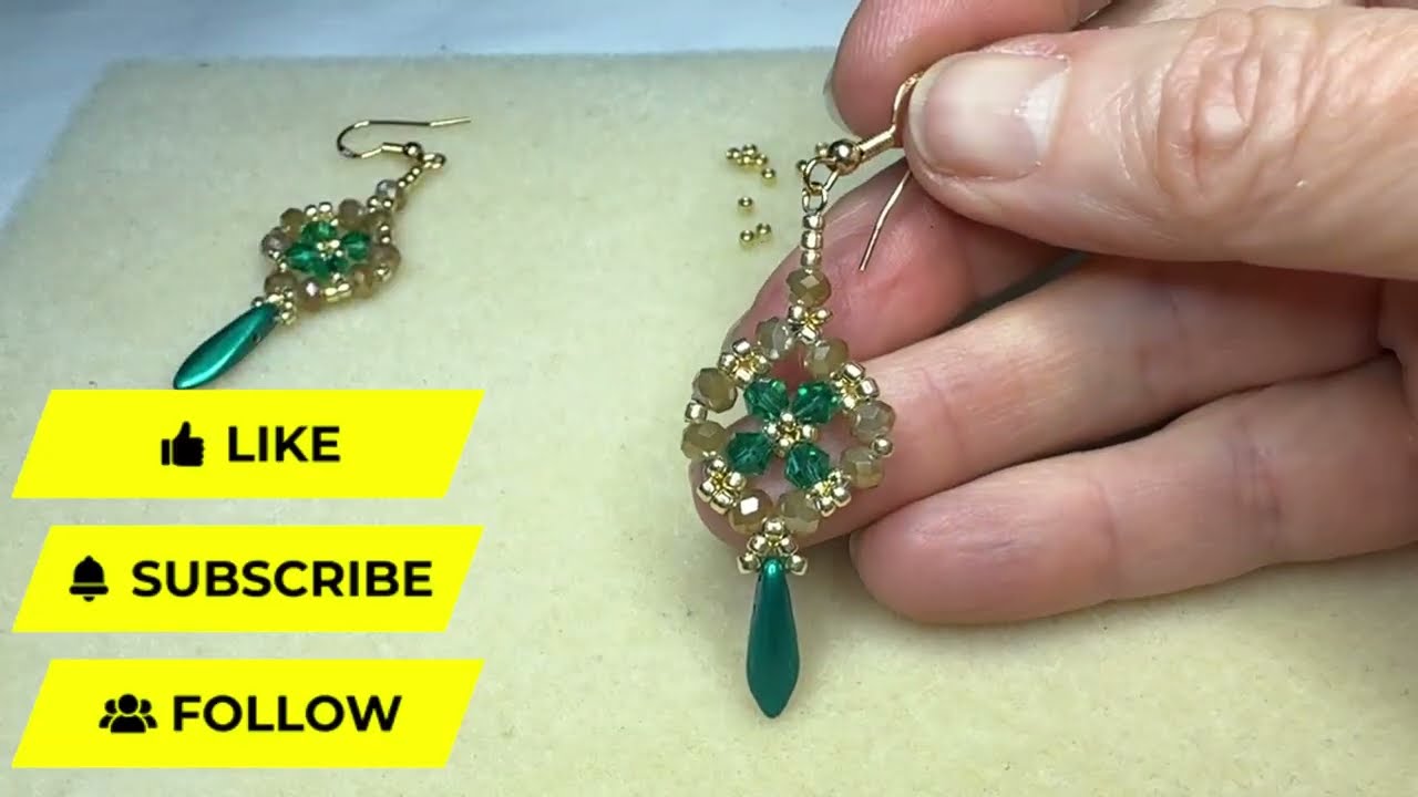 How i make embroidery earrings with tiny stitches .#diy #handmade #jewellery #earrings
