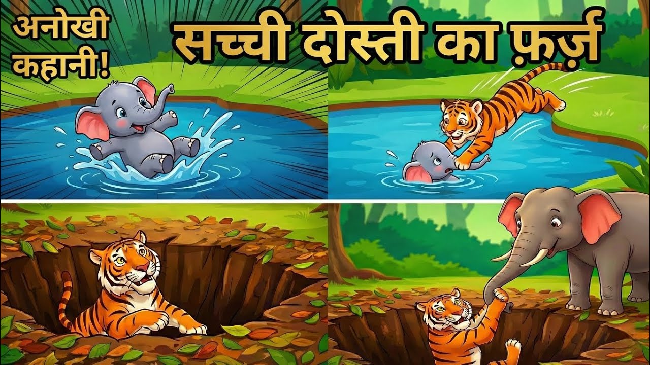 Sher aur Hathi ki Dosti | शेर और हाथी की कहानी | 🐘Jungle Ki Kahaniya | Hindi Moral Stories 🦁 