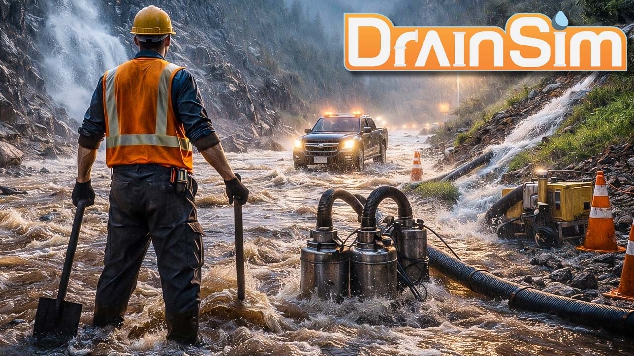 Naturkatastrophe! 🌊🚧 Zwei Straßen komplett überflutet | DrainSim #1