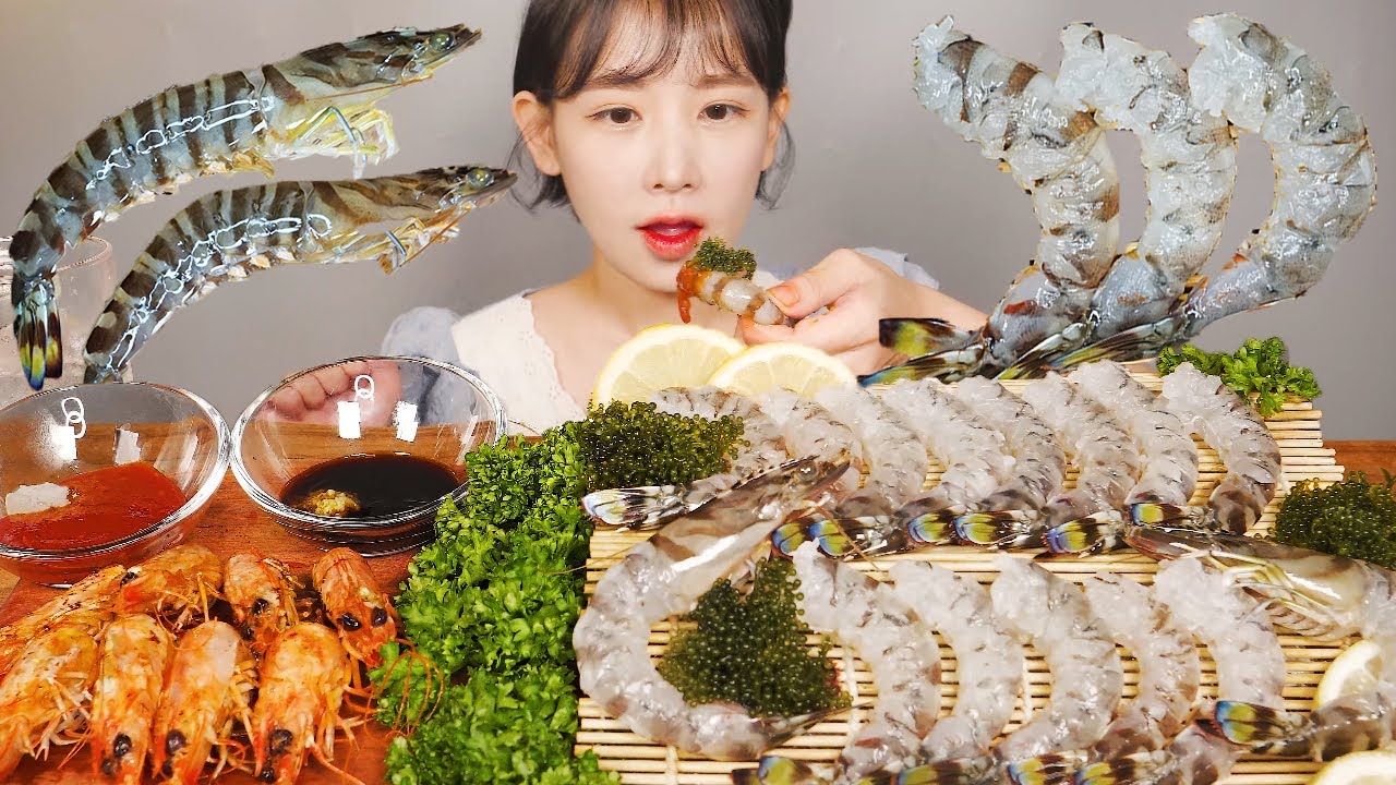 자연산 보리새우 (오도리) 🦐 달큰함이 일품인 제철 생새우 먹방 Kuruma shrimp   [eating show]mukbang korean food