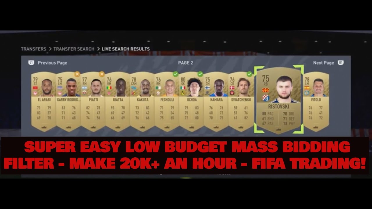 FIFA 22 TRADING TIPS - SUPER EASY LOW BUDGET MASS BIDDING FILTER - MAKE 20K+ AN HOUR - FIFA TRADING!