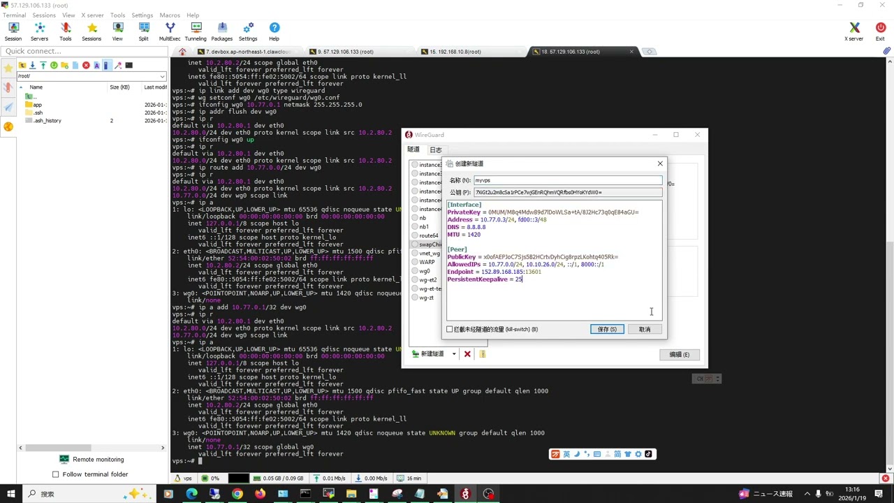【第892期】【免费VPS系列】（wireguard上篇：异地组网，子网代理）tierhive.com注册赠送0.25$！因为资源有限，除ssh隧道异地组网之外的第2选择！内核级支持，非常适合！