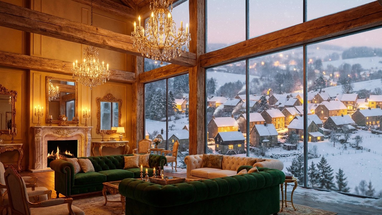 Snow Falling White Noise ❄️ Relax Music for Better Sleep & Mental Calm 🌨️