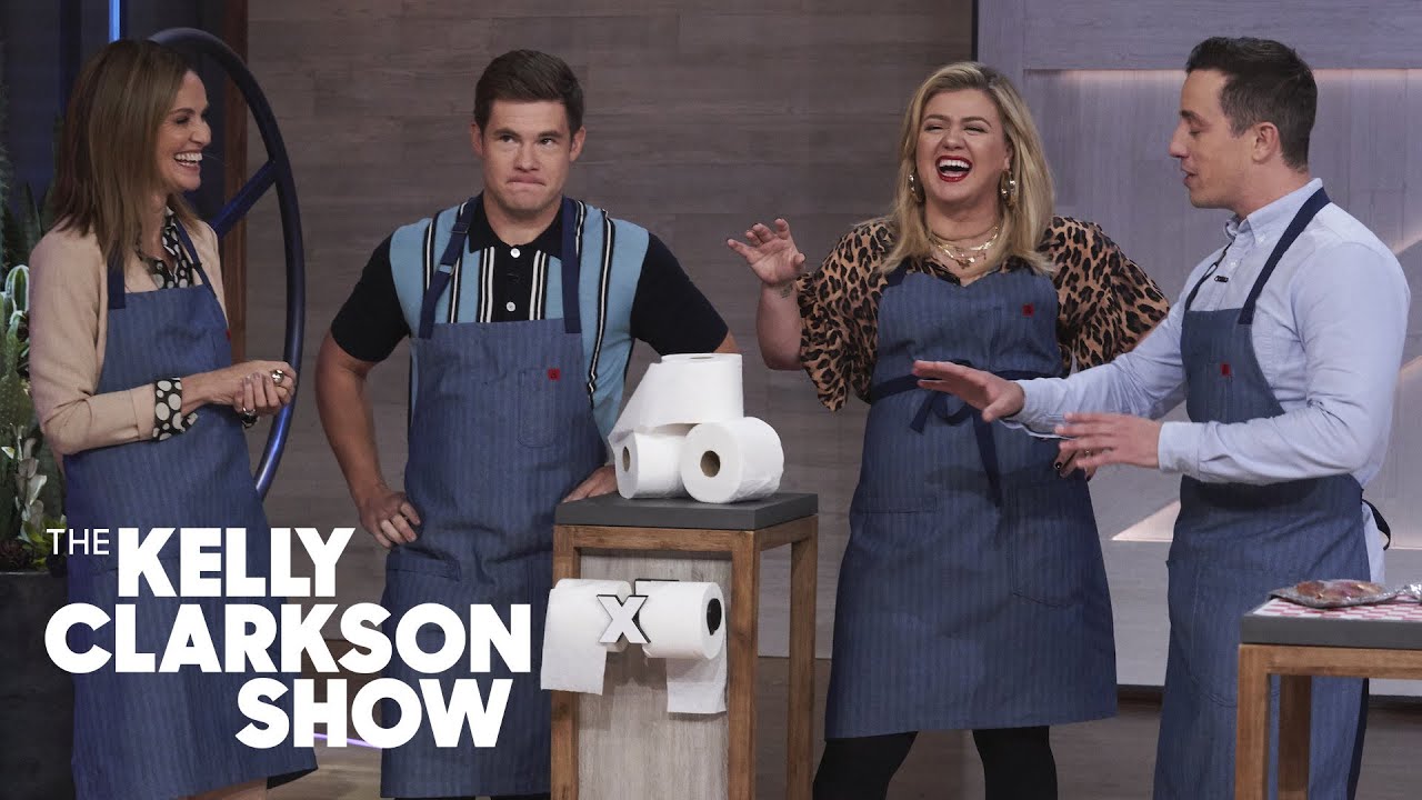 Adam Devine And Amy Brenneman Test Out A Pizza Fanny Pack And Other Unnecessary Inventions