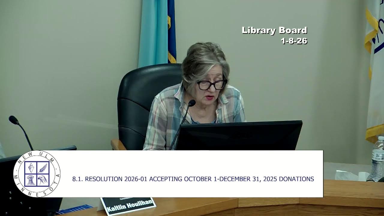 January 8, 2026 New Ulm Library Board Meeting