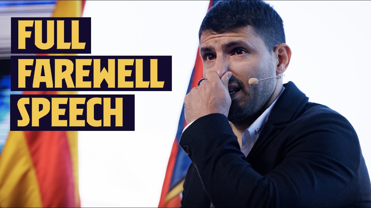 🥺 KUN AGÜERO SAYS GOODBYE TO FOOTBALL (Full speech)