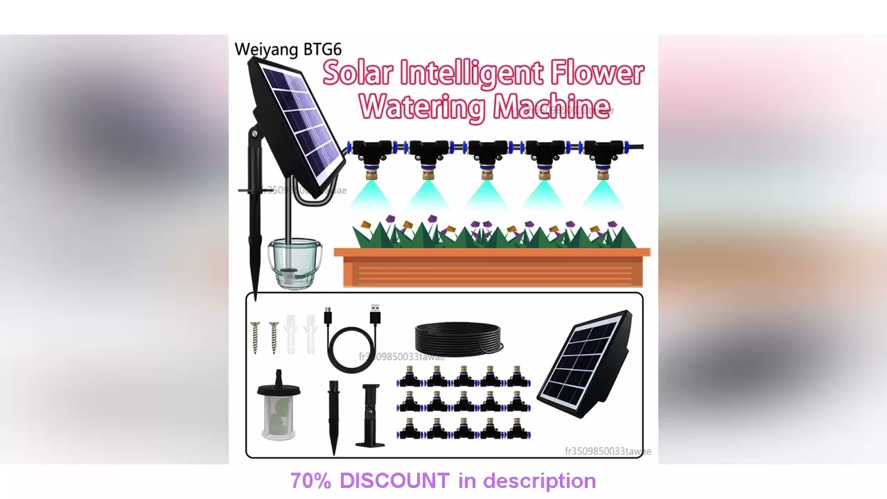 A must-have product! Solar Misting System Plants Watering Irrigation Kit 10/15pcs Brass Nozzle for
