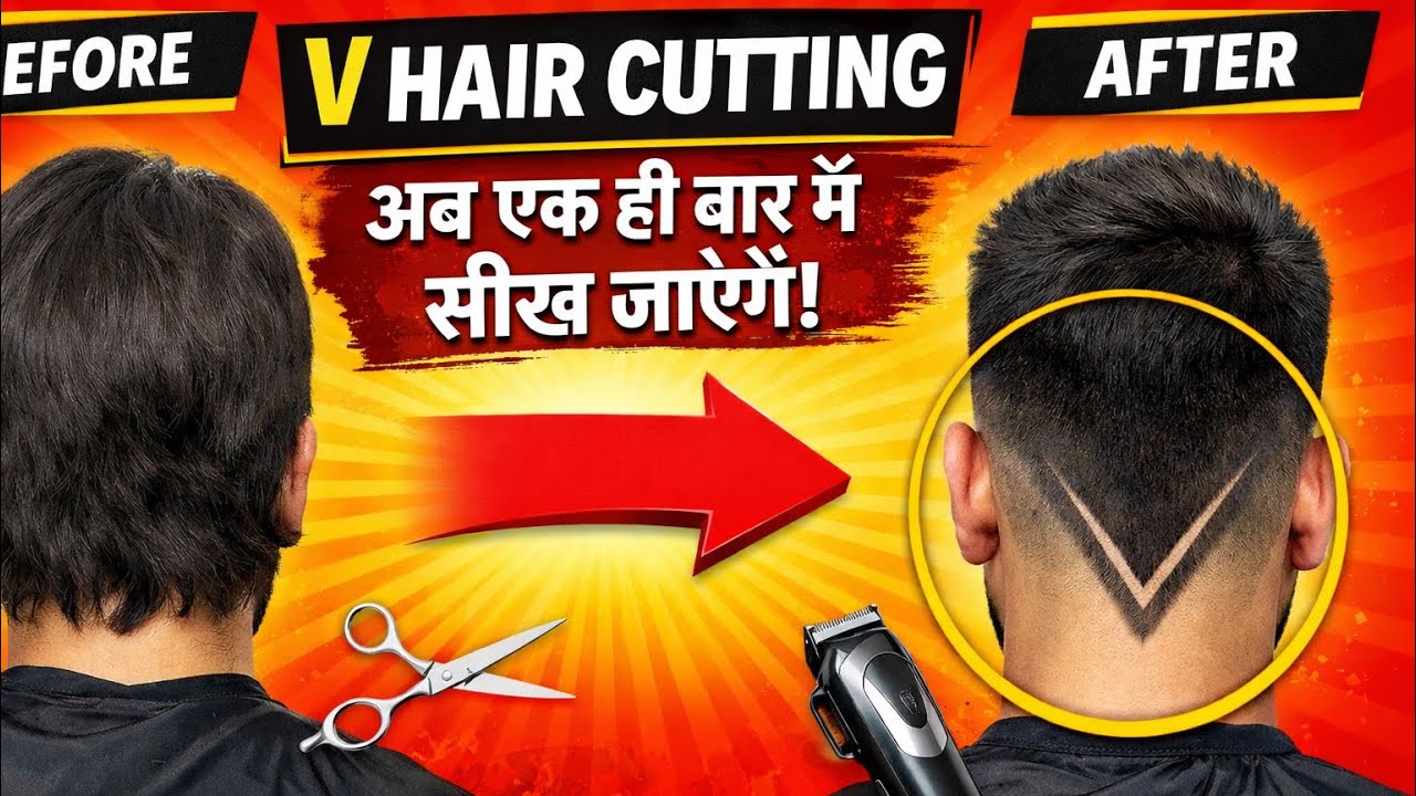 V Hair Cutting अब एक ही बार में सीख जाएंगे | V Shape Haircut Easy Method | Barber Tutorial