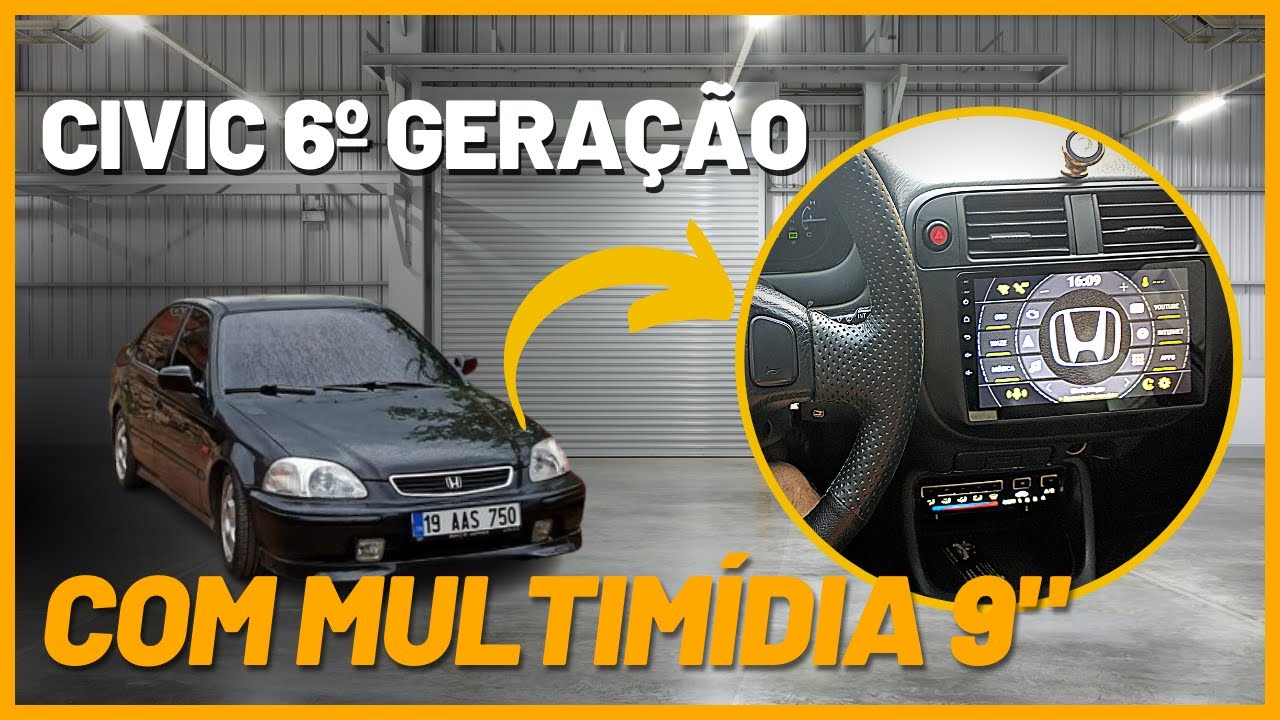 Civic 96 97 98 99 2000 com multimídia 2 din de 9