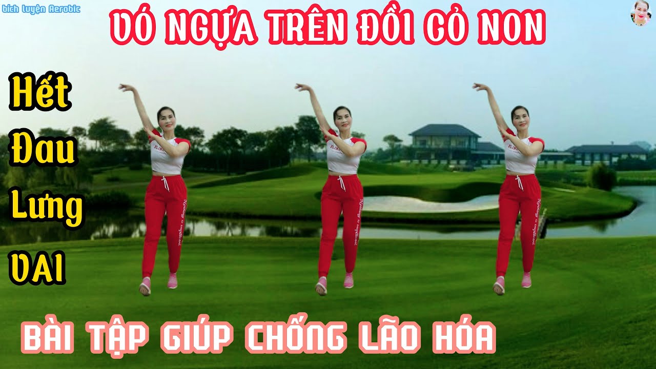LK VÓ NGỰA TRÊN ĐỒI CỎ NON - BÀI TẬP THỂ DỤC GIÚP CHỐNG LÃO HÓA | HẾT ĐAU NHỨC CƠ THỂ// Bích Luyện