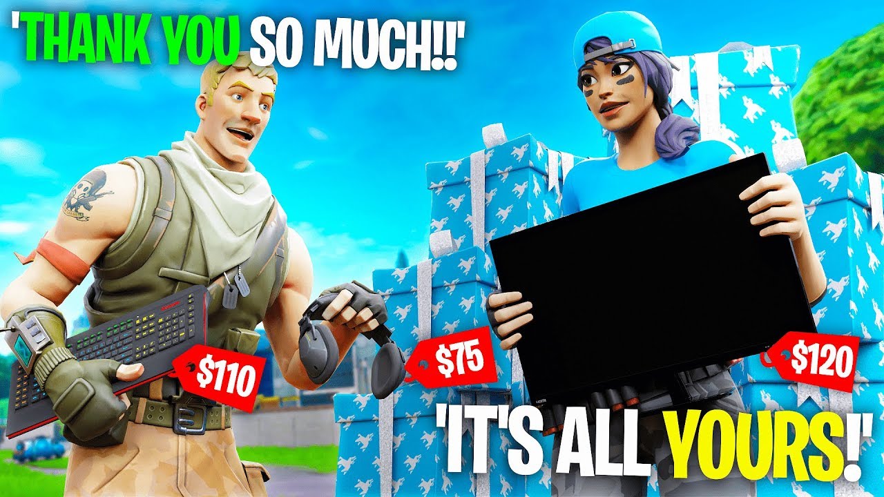 I BOUGHT my random duo ANYTHING he asked for... (gaming setup)