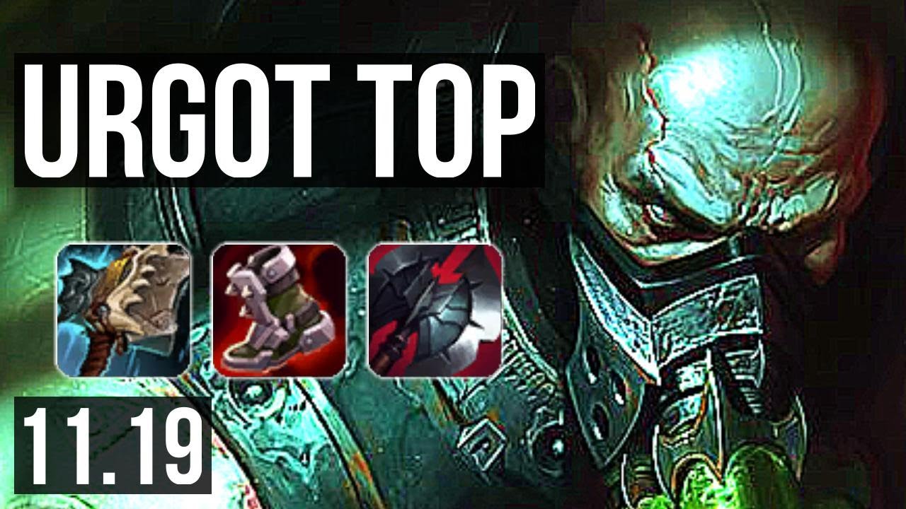 URGOT vs SHACO (TOP) | 10 solo kills, Rank 5 Urgot, 400+ games | KR Grandmaster | v11.19