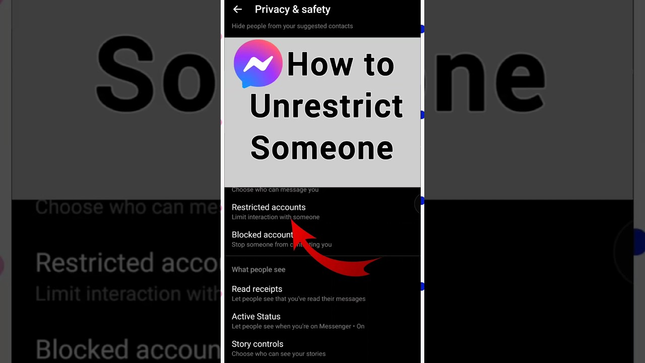 How to Unrestrict Someone on Messenger #unrestricted