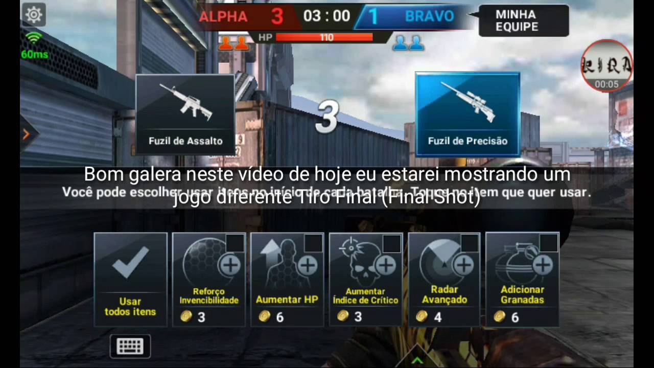 Jogando Tiro Final (Final Shot)