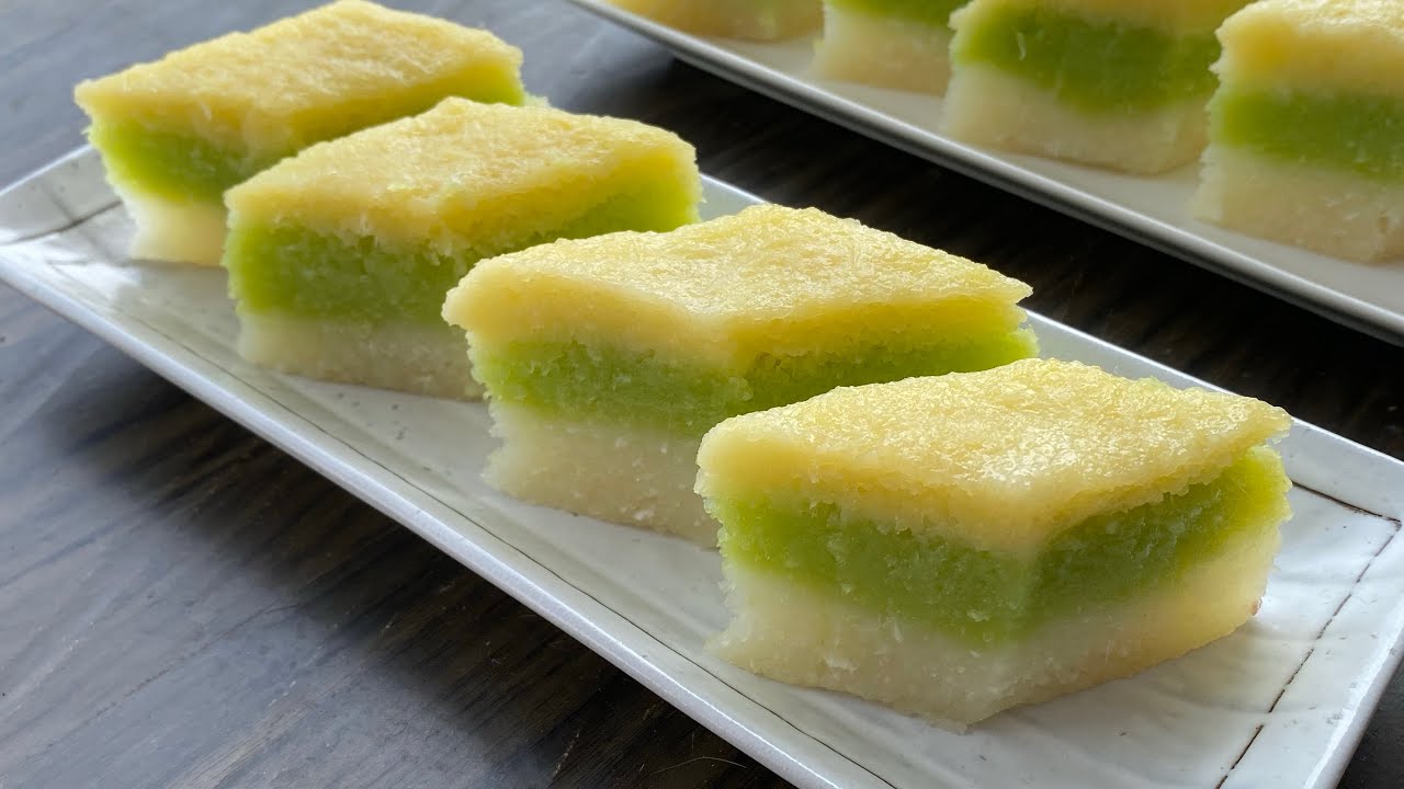 Steamed Tapioca Cake Without Egg (Triple Layer)