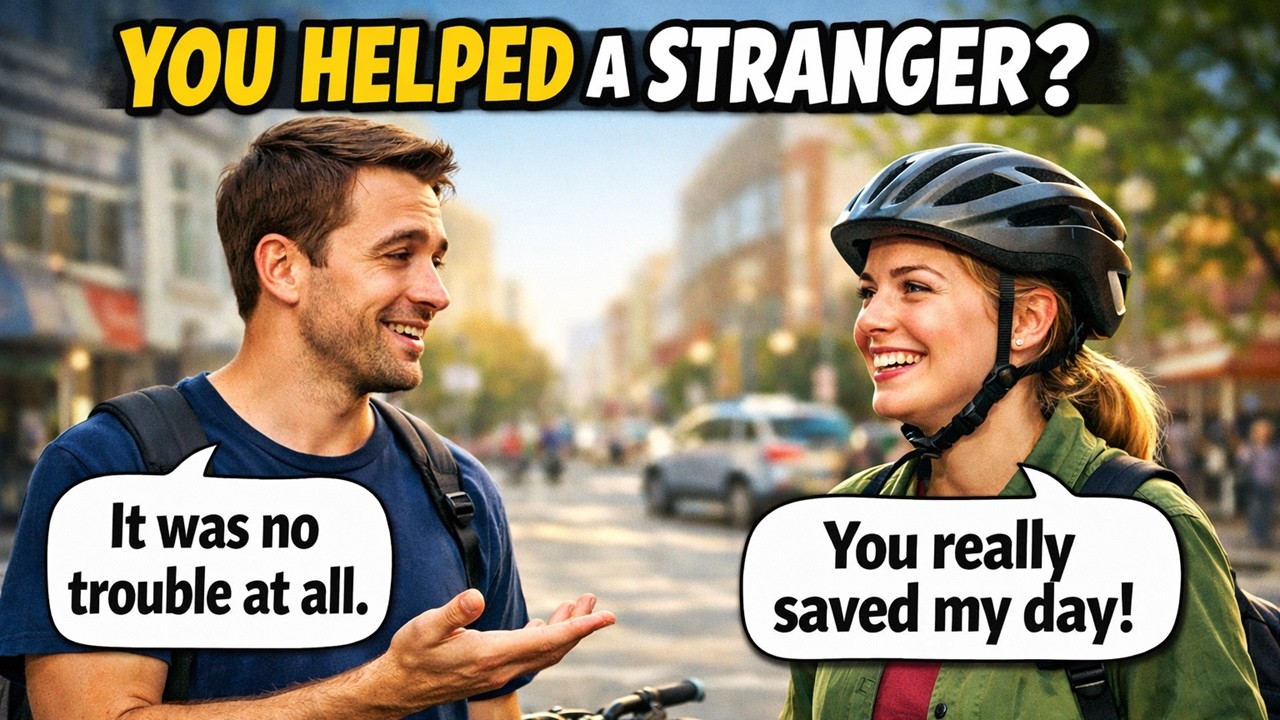 He Fixed My Flat Tire 🚲☕ | Real-Life English Conversation