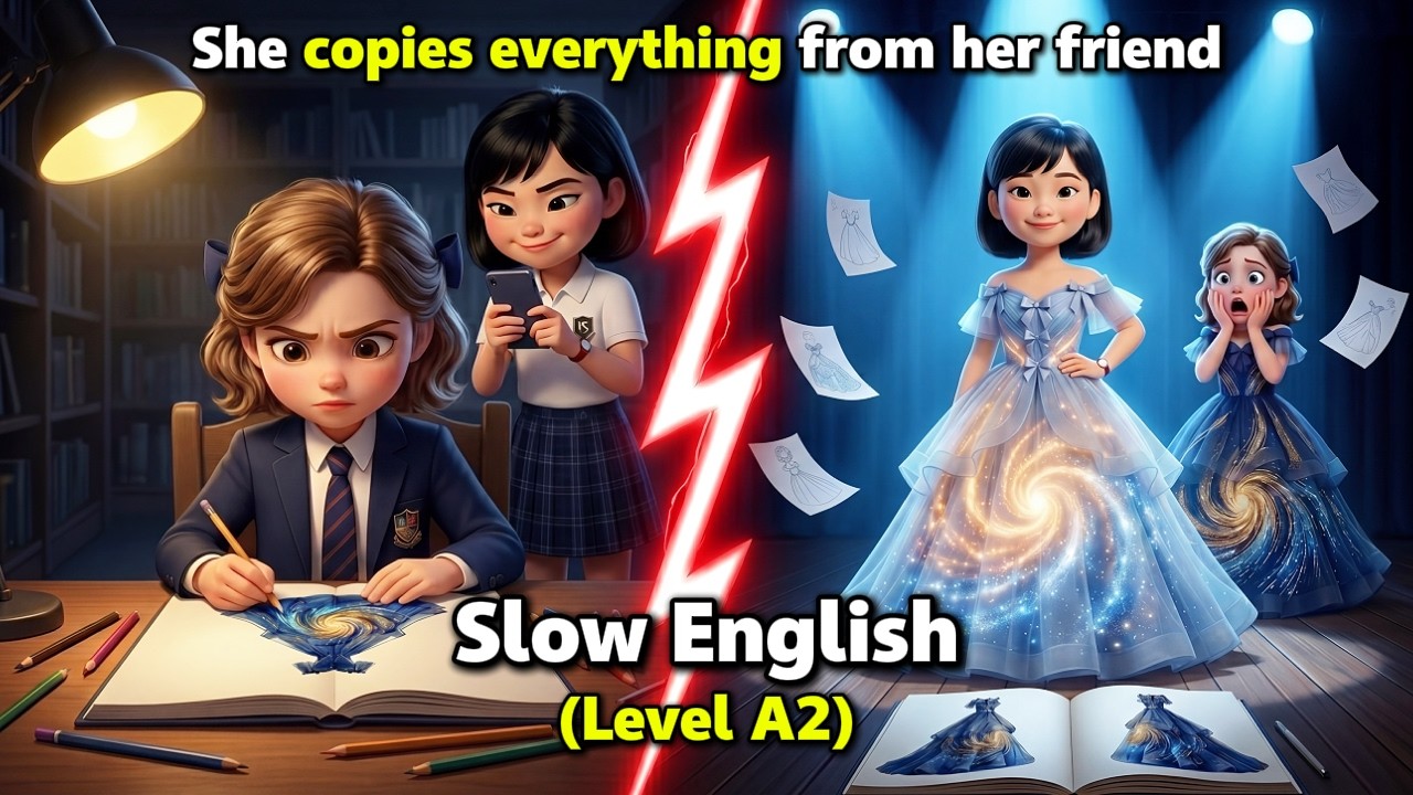 The Copycat - She copies everything from her friend | Slow English Level A2