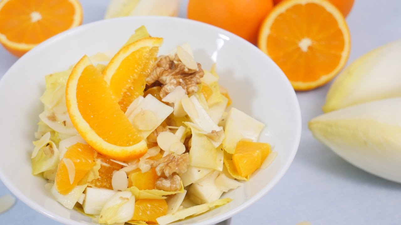 Chicorée Salat mit Orange & Walnüssen I Sehr gesund!