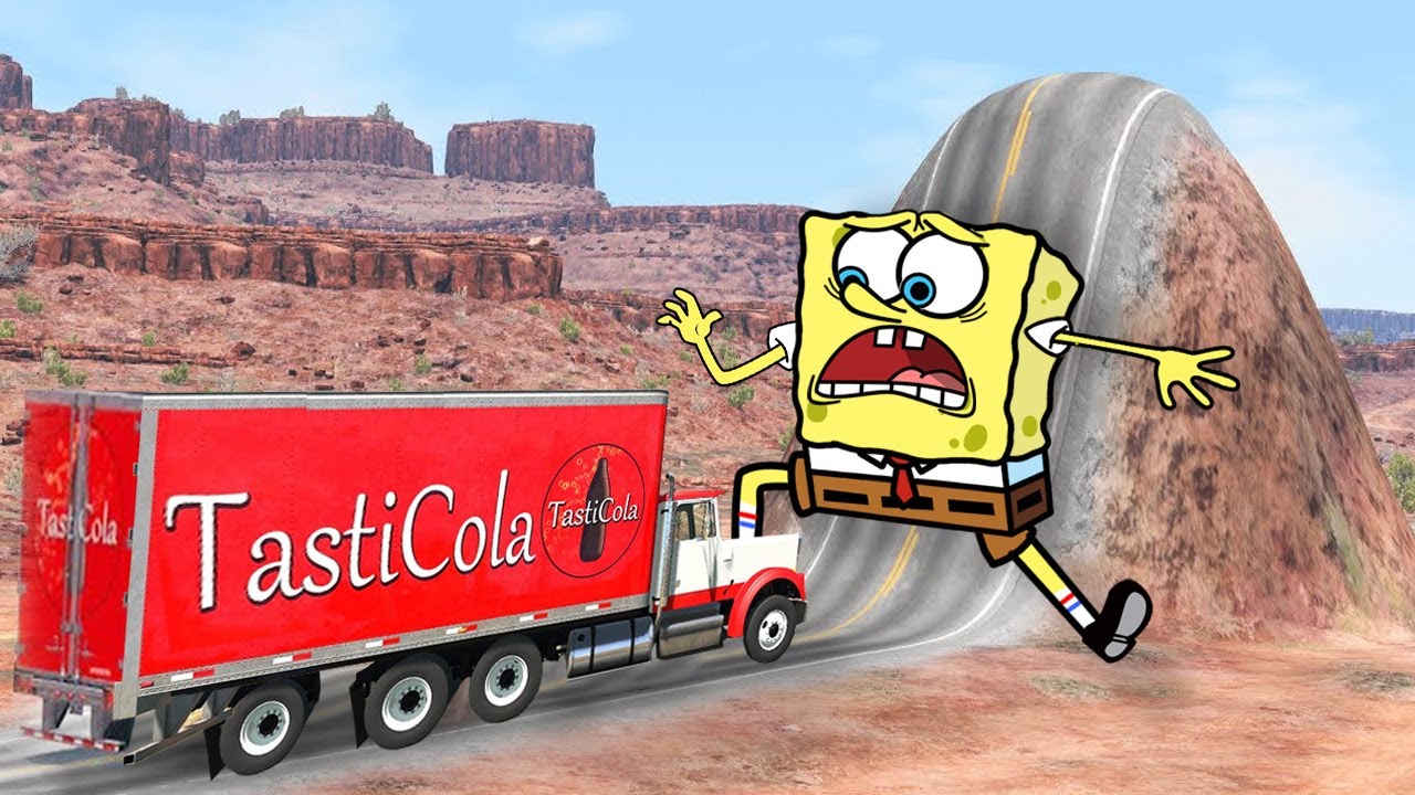 Please No ! Cars  crashes Spongebob vs Giant Bulge  Epic High Speed Jumps 🚓 BeamNG Drive Car Crashes