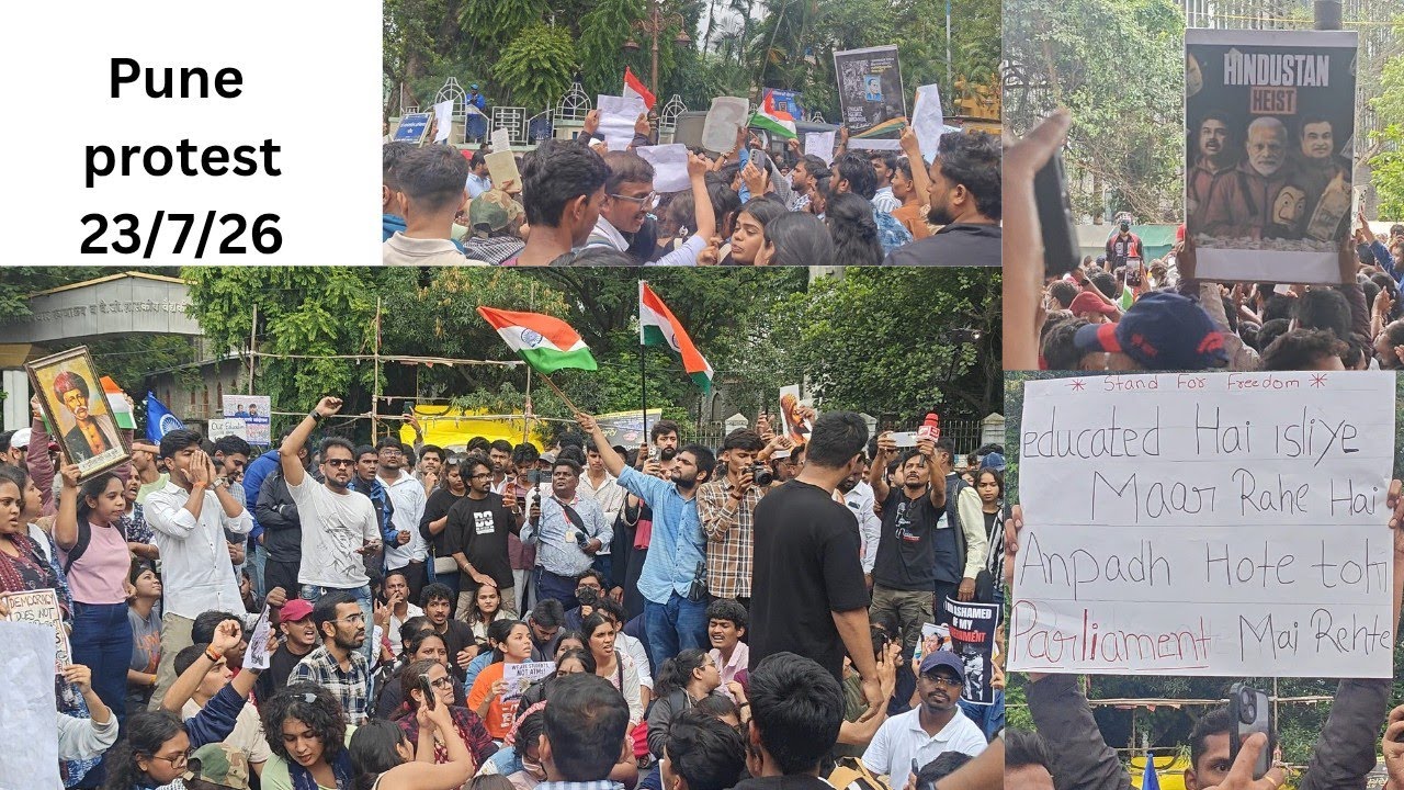23 July 2026 Pune protest / pune students protest against Dharmendra Pradhan resignation 🪳🩺🖊️📔📕📓📗📘📚