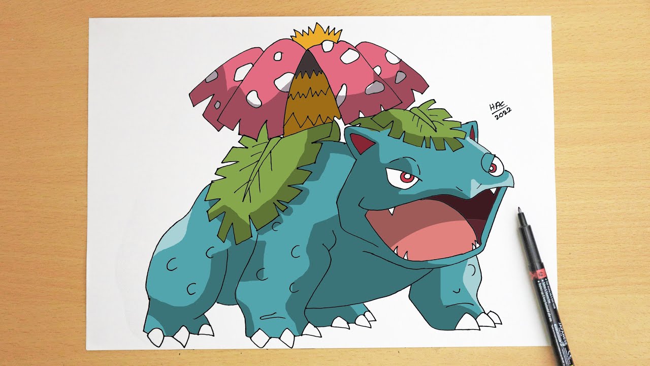 How to draw Venusaur | Step by step |  Pokémon #003