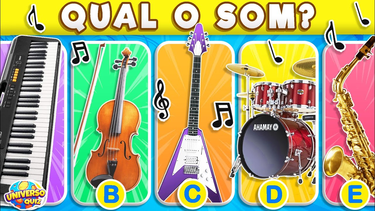 Adivinhe os Instrumentos pelo Som 🎸 Adivinhe o Som dos Instrumentos Musicais 🎷