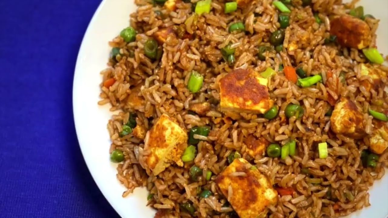 Tofu Tikka Fried Rice | Brown Rice with Tofu   Instant pot rice recipe | tofu recipe