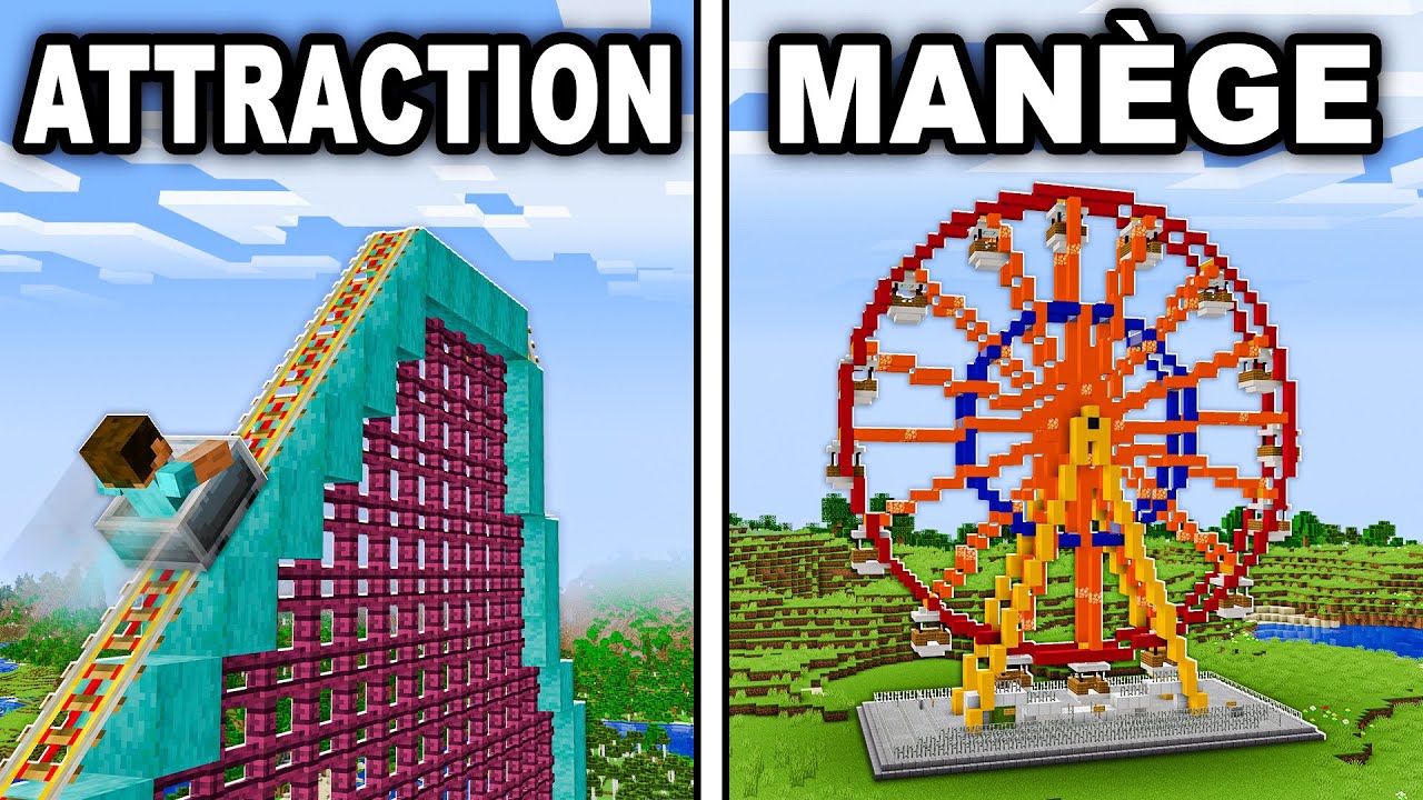 10 BUILDS HACKS pour TON PARC D'ATTRACTION sur Minecraft !
