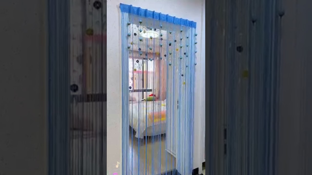 Rose thread door curtain #Velcro style #Tassel encryption partition decorative curtain #Warm home