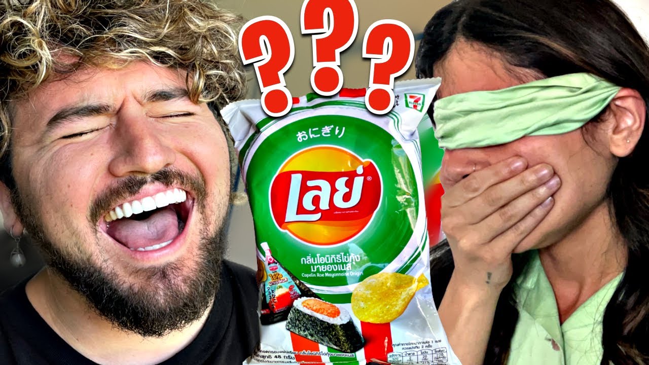 Trying Foreign Snacks With My Girlfriend… *BLINDFOLDED*