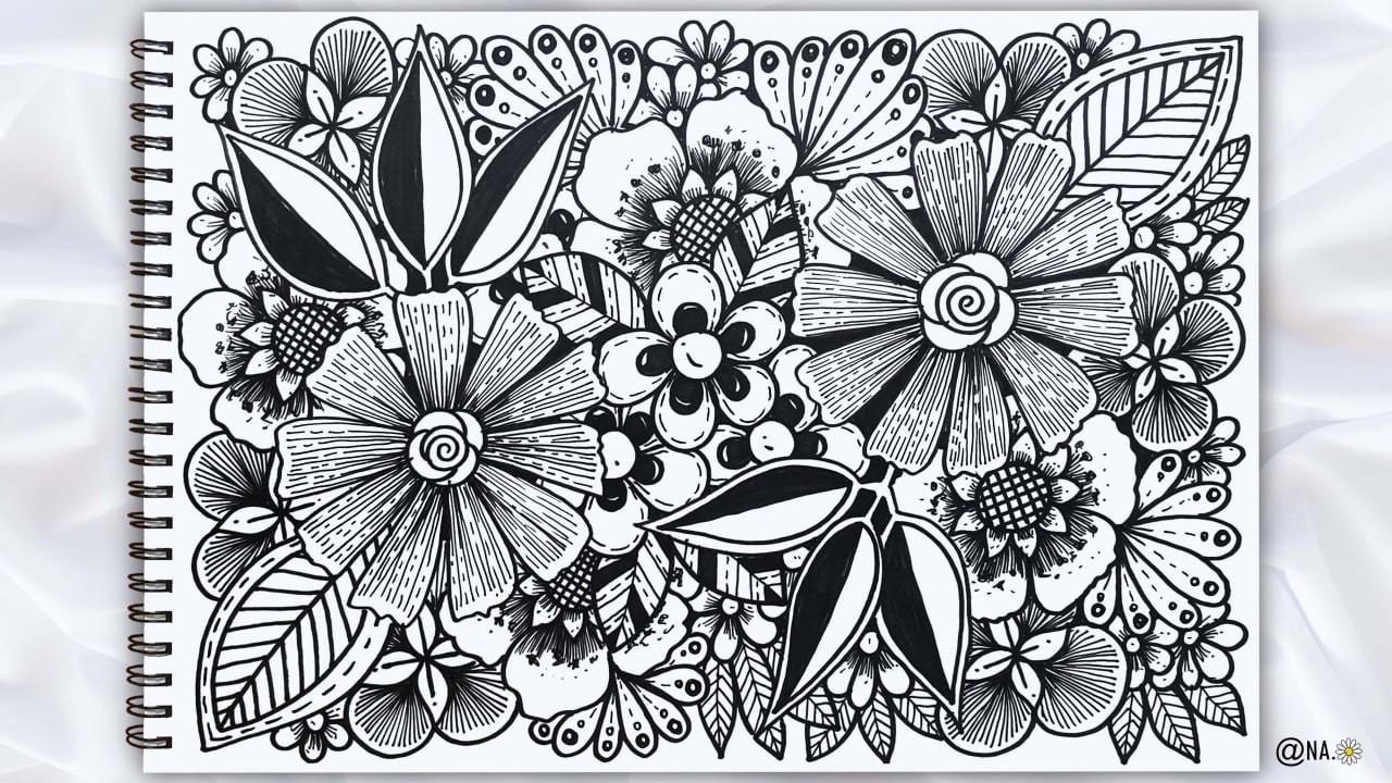 How To Draw Beautiful Floral Art 🌼Creative Floral Zentangle Drawing For Beginners