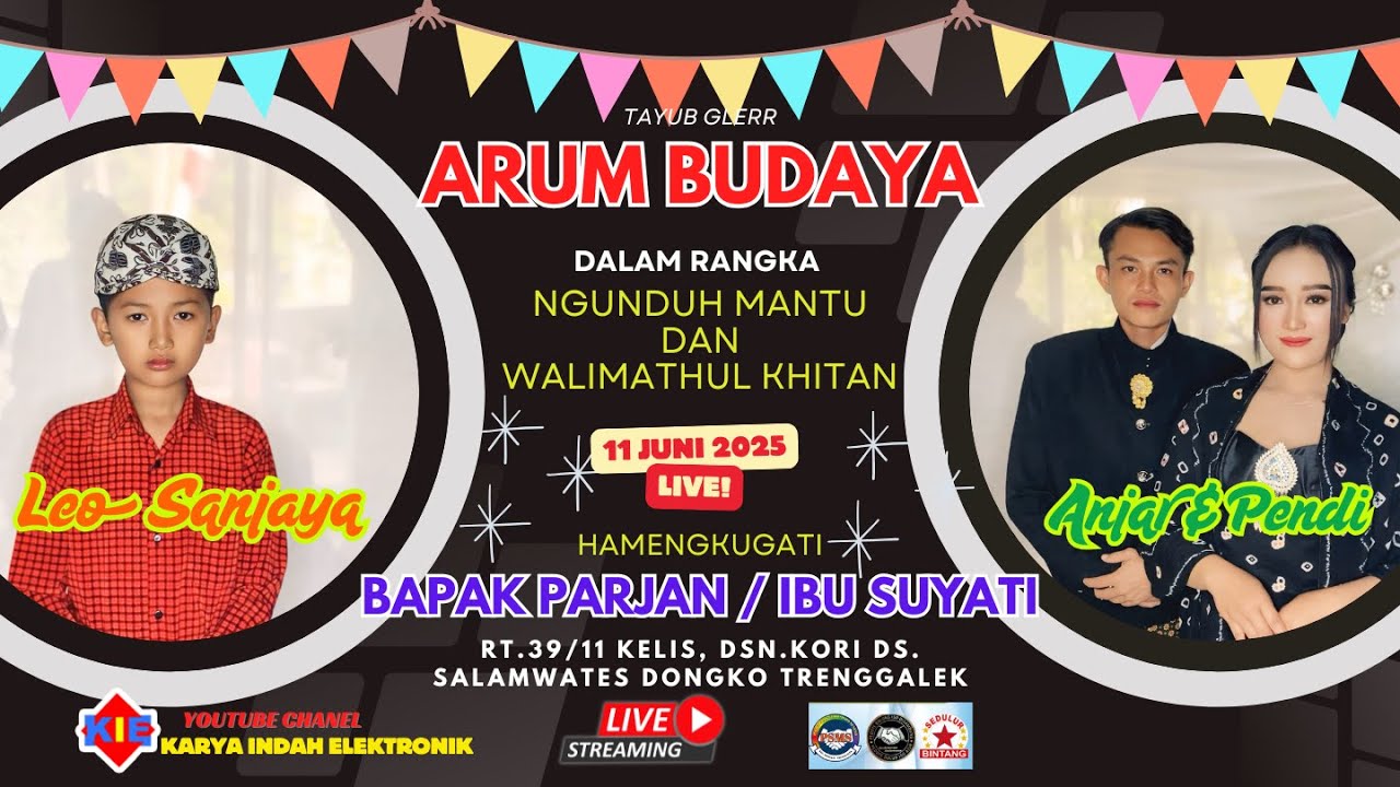 🔴⭕Live Tayub  ARUM BUDAYA Dirumah Bapak PARJAN - Ibu SUYATI Kori Salam Wates Dongko Trenggalek