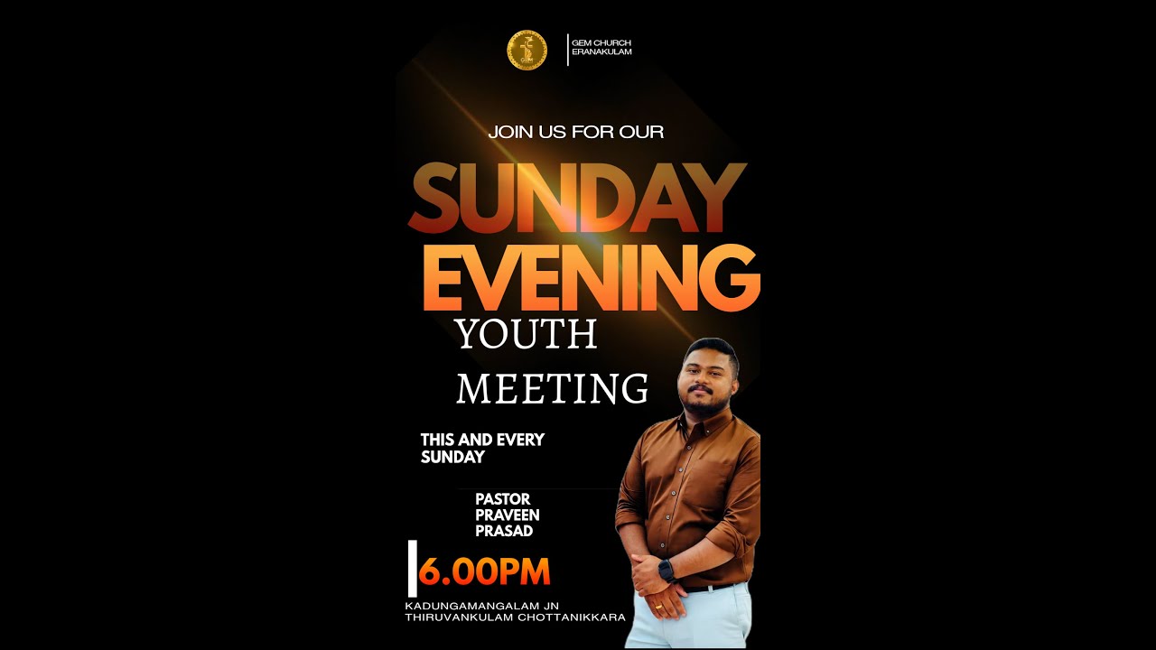 YOUTH MEETING| 08-02-2026 | Pastor : PRAVEEN PRASAD |  G E M CHURCH LIVE🔴