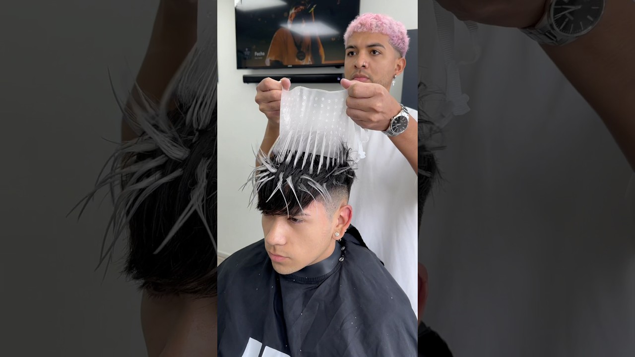 MECHAS PLATINADAS PERFECTAS 🤍☑️😍 #mechasplatinadas #mechas #barbero #tendencia #chile s